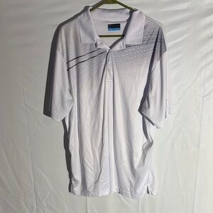PGA Tour Men's White and Black Gradient Polo